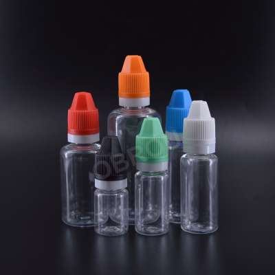 Empty Plastic Dropper Bottles  E vape Oil Squeeze Clear Pet Plastic Bottle With Childproof and Tamper Evident Cap