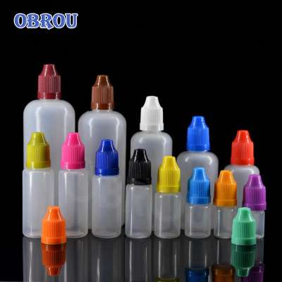 Long thin 5ml 10ml 15ml 30ml pe plastic squeeze dropper bottle with dropper for e vape oil plastic eye dropper bottles