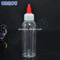 30ml 60ml 100ml PET plastic e glue liquid dropper bottle with twist cap