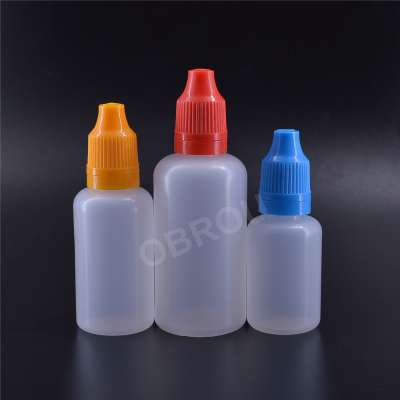 Squeezed e liquid dropper bottle Machine oil drop bottle 5ml 10ml 15ml 20ml 30ml 50ml with Childproof tamper evident cap