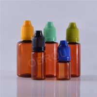 Best quality 5ml 10ml 15ml 30ml amber pet plastic dropper bottle childproof cap e liquid/ e juice dropper  bottles Wholesale